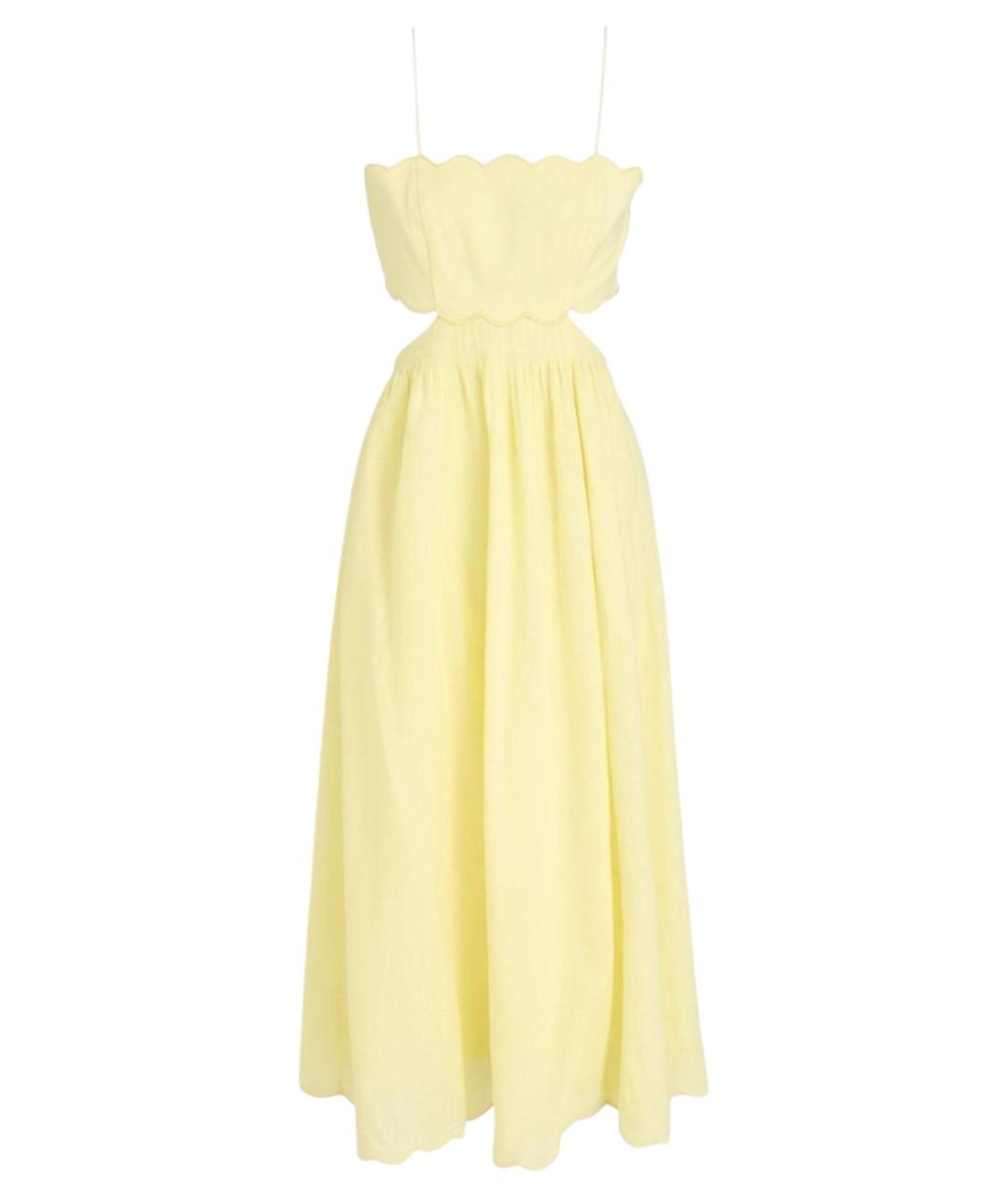 ZIMMERMANN Желтое льняное коктейльное платье, фото 1
