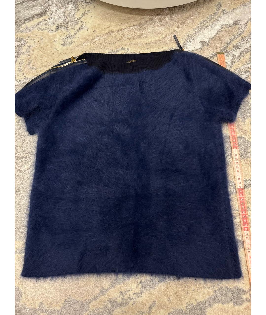 LOUIS VUITTON Темно-синий кашемировый джемпер / свитер, фото 5