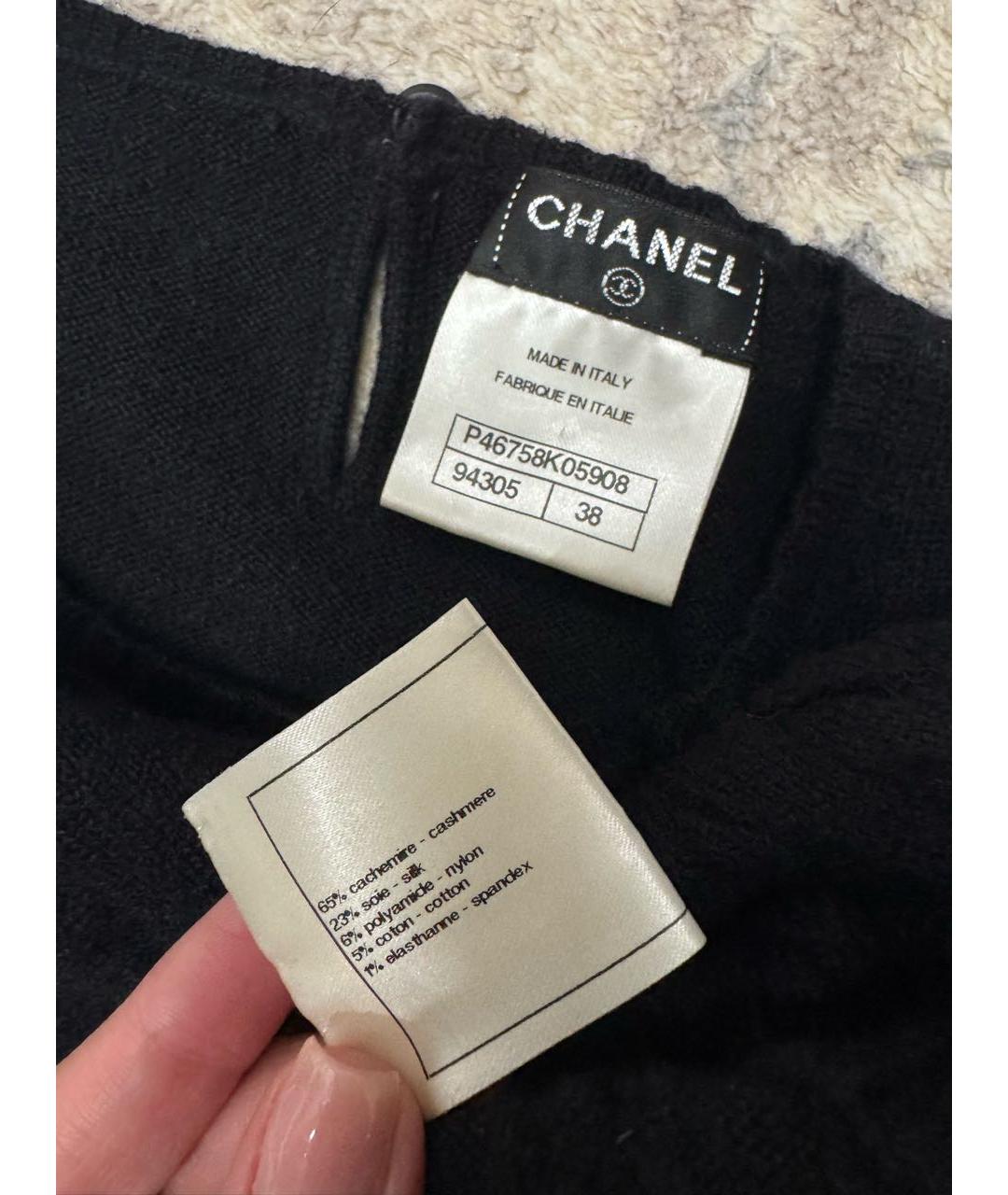 CHANEL Черный кашемировый джемпер / свитер, фото 3