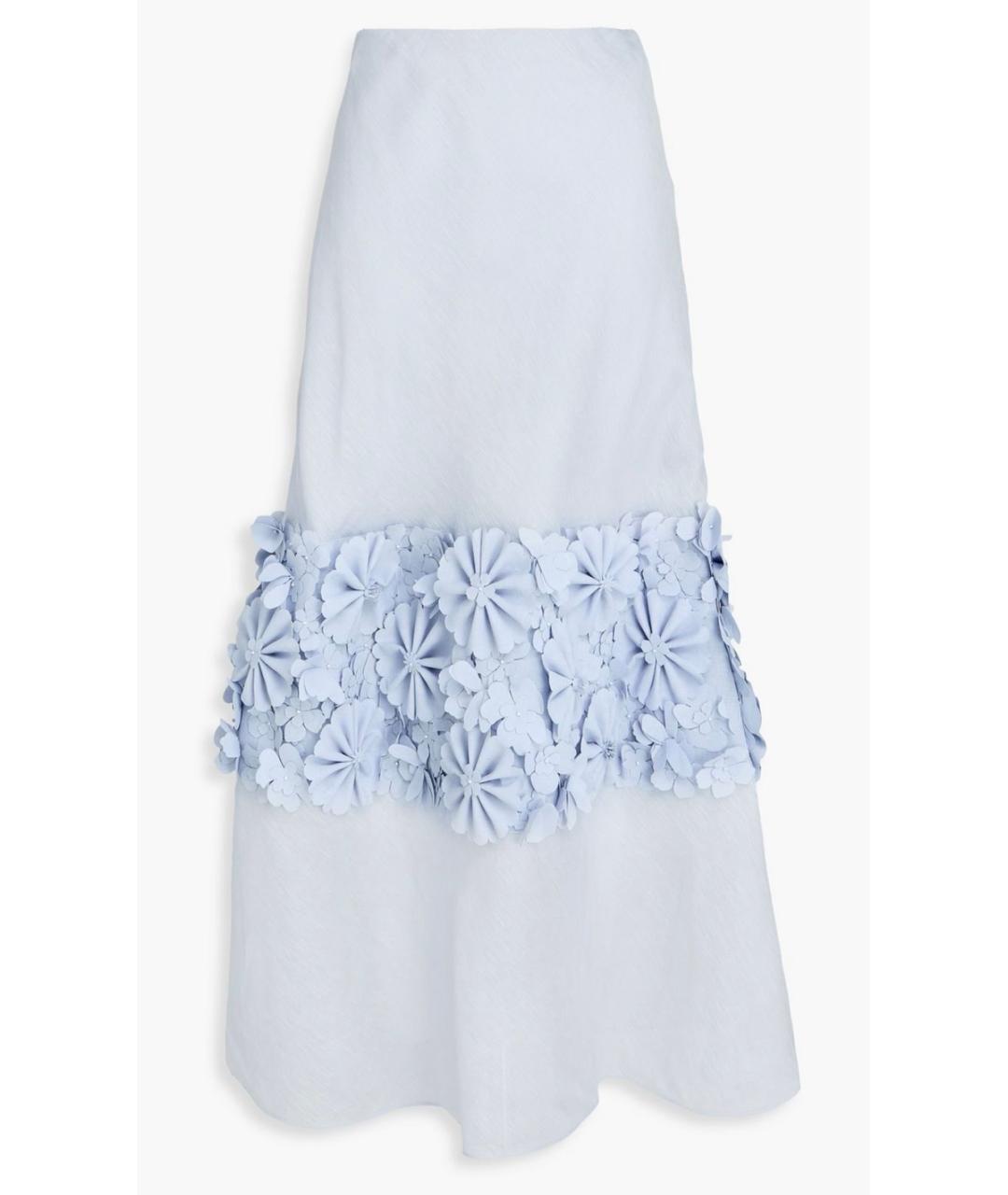 ZIMMERMANN Голубая льняная юбка макси, фото 4