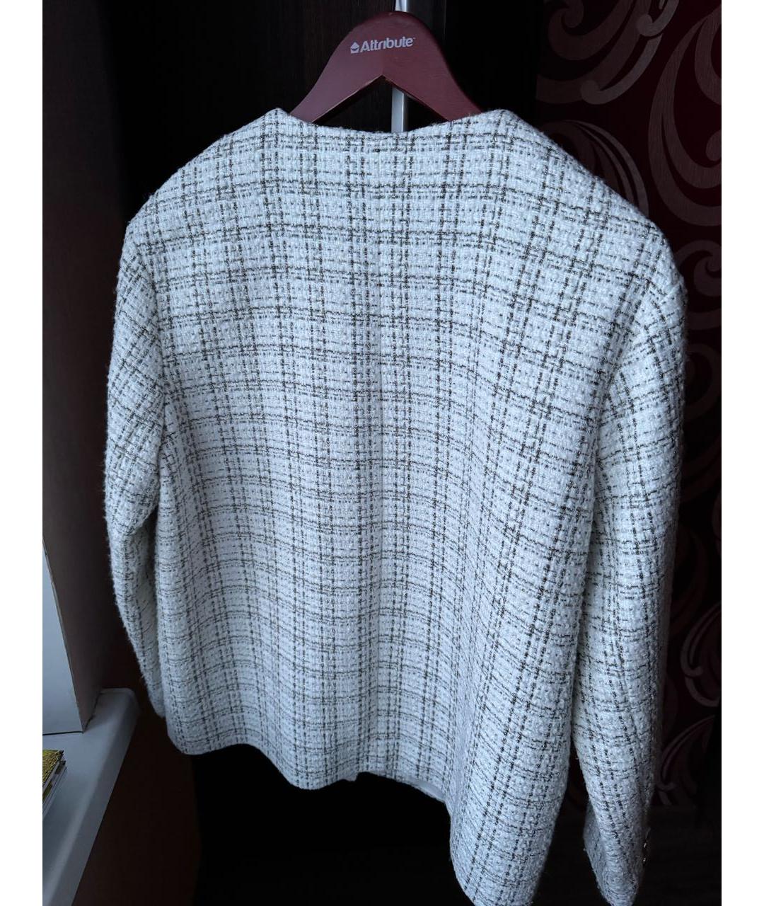 12 STOREEZ Белый твидовый жакет/пиджак, фото 2