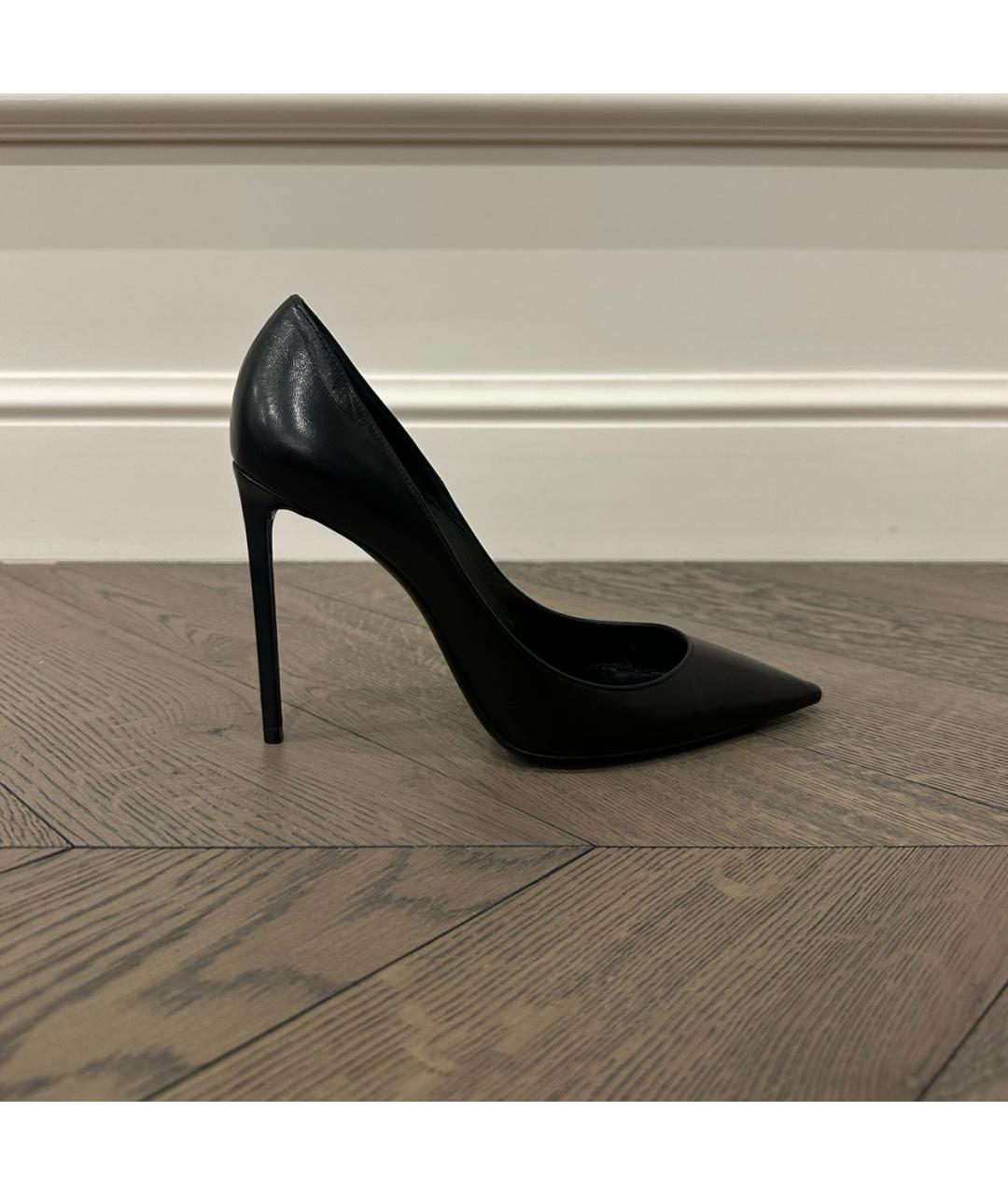 SAINT LAURENT Черные кожаные туфли, фото 5