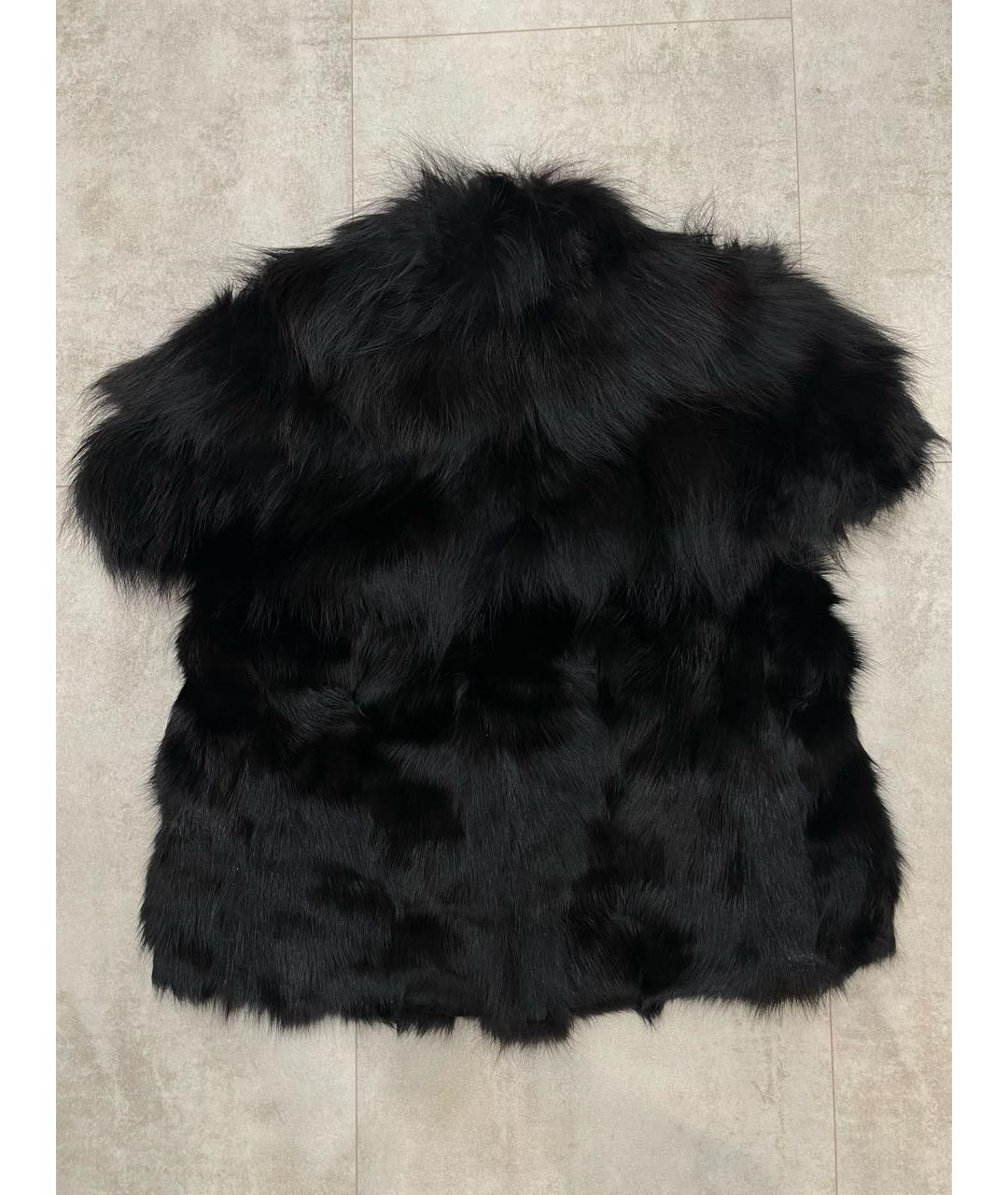 PRADA Черный меховой жилет, фото 2