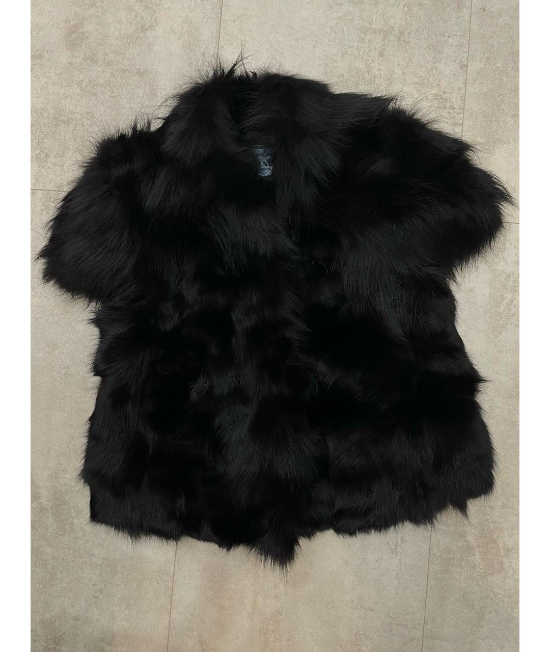 PRADA Черный меховой жилет, фото 6