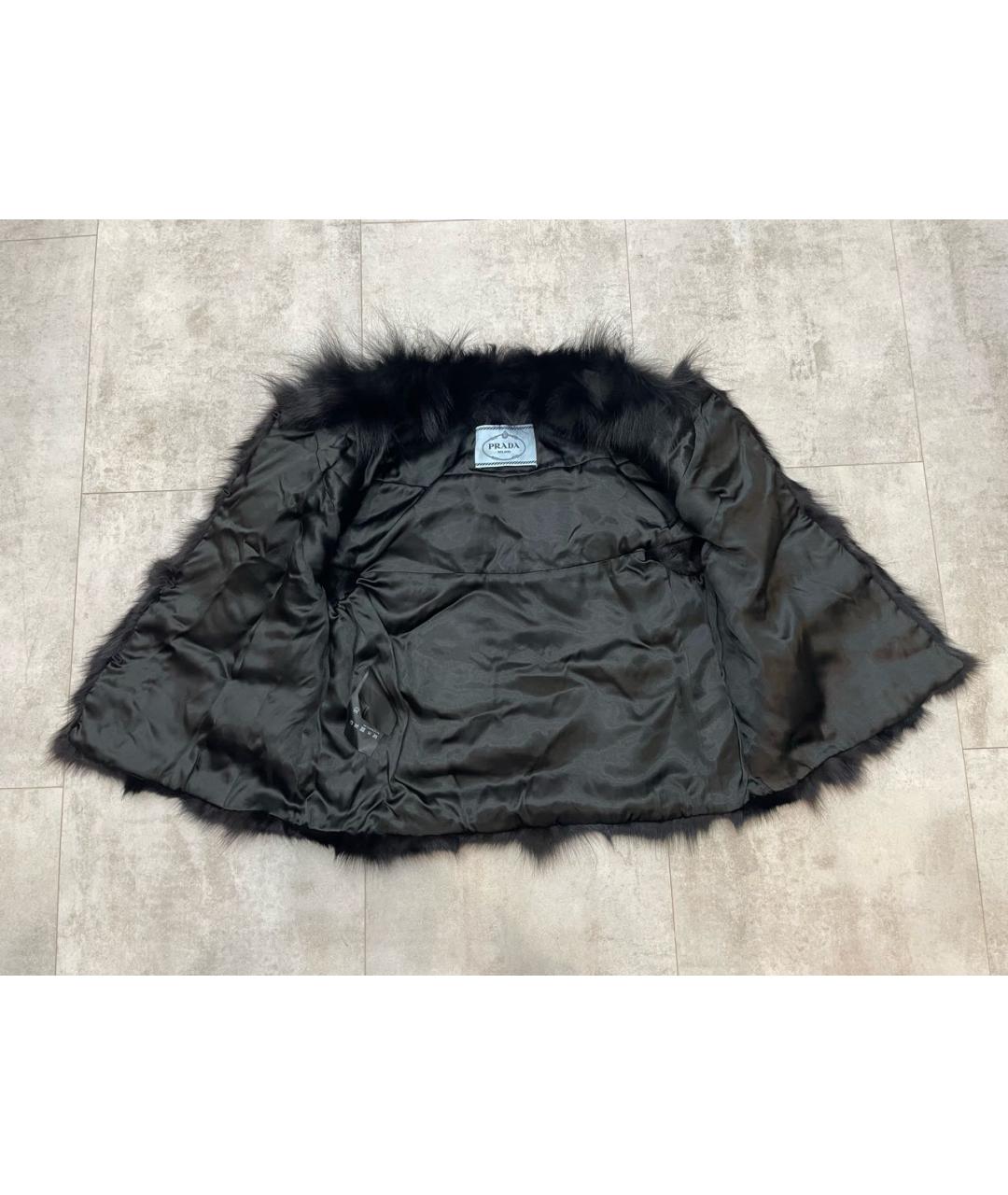 PRADA Черный меховой жилет, фото 5