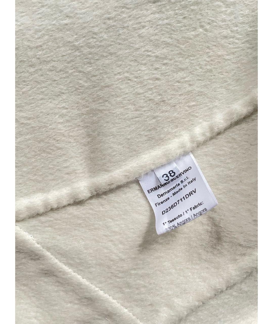 ERMANNO SCERVINO Белое шерстяное пальто, фото 6