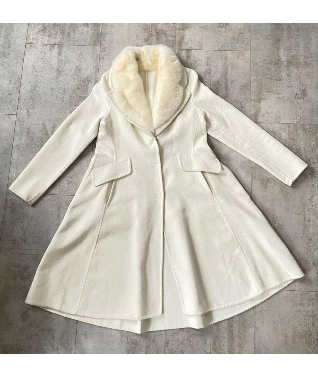 ERMANNO SCERVINO Белое шерстяное пальто, фото 7