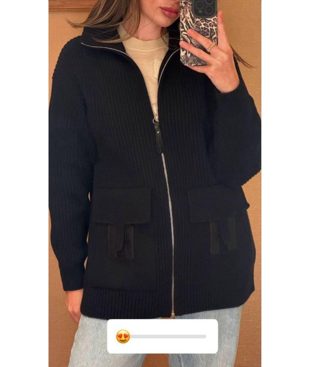 HERMES Черный шерстяной кардиган, фото 2