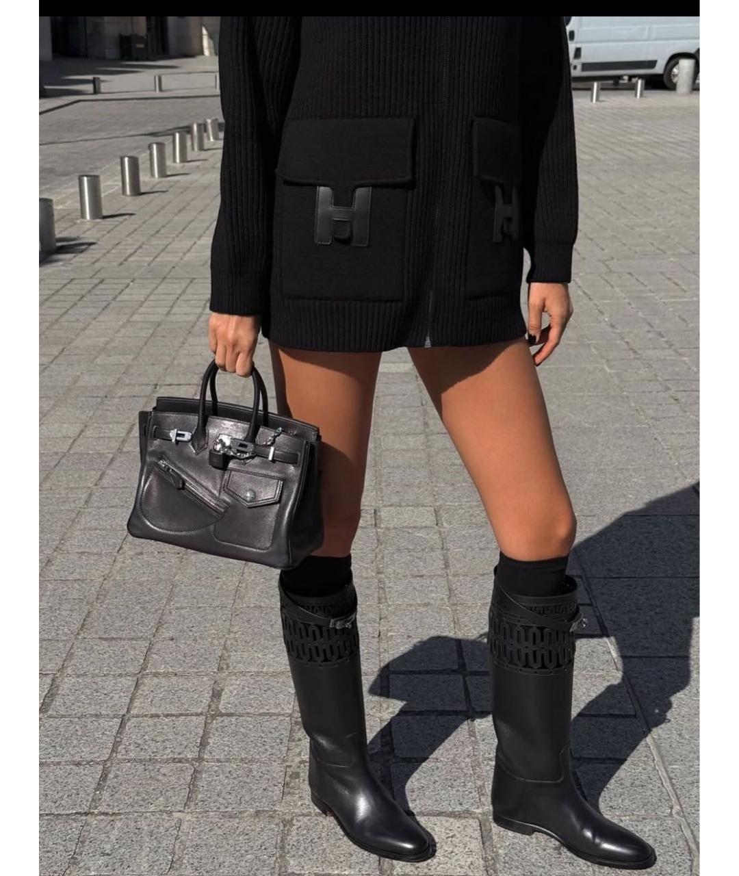 HERMES Черный шерстяной кардиган, фото 5