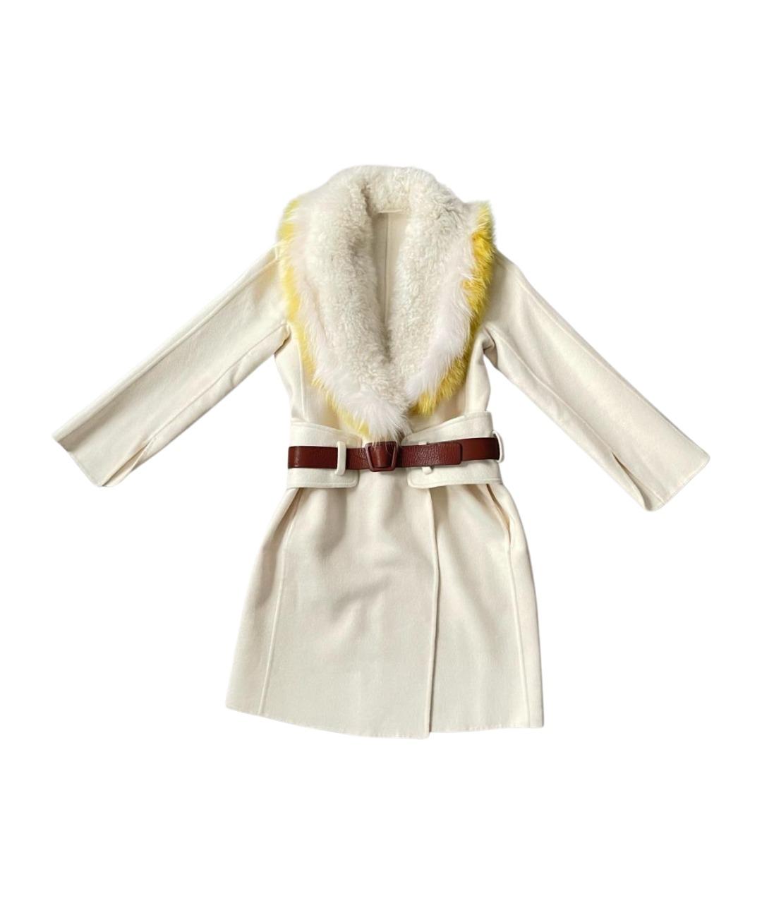 ERMANNO SCERVINO Белое шерстяное пальто, фото 1