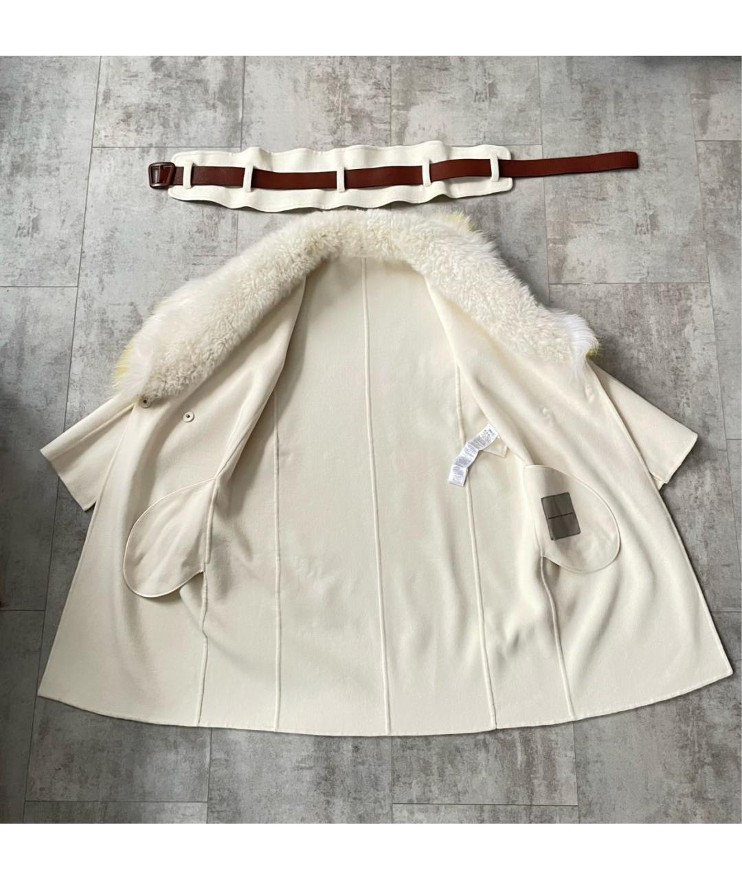 ERMANNO SCERVINO Белое шерстяное пальто, фото 4