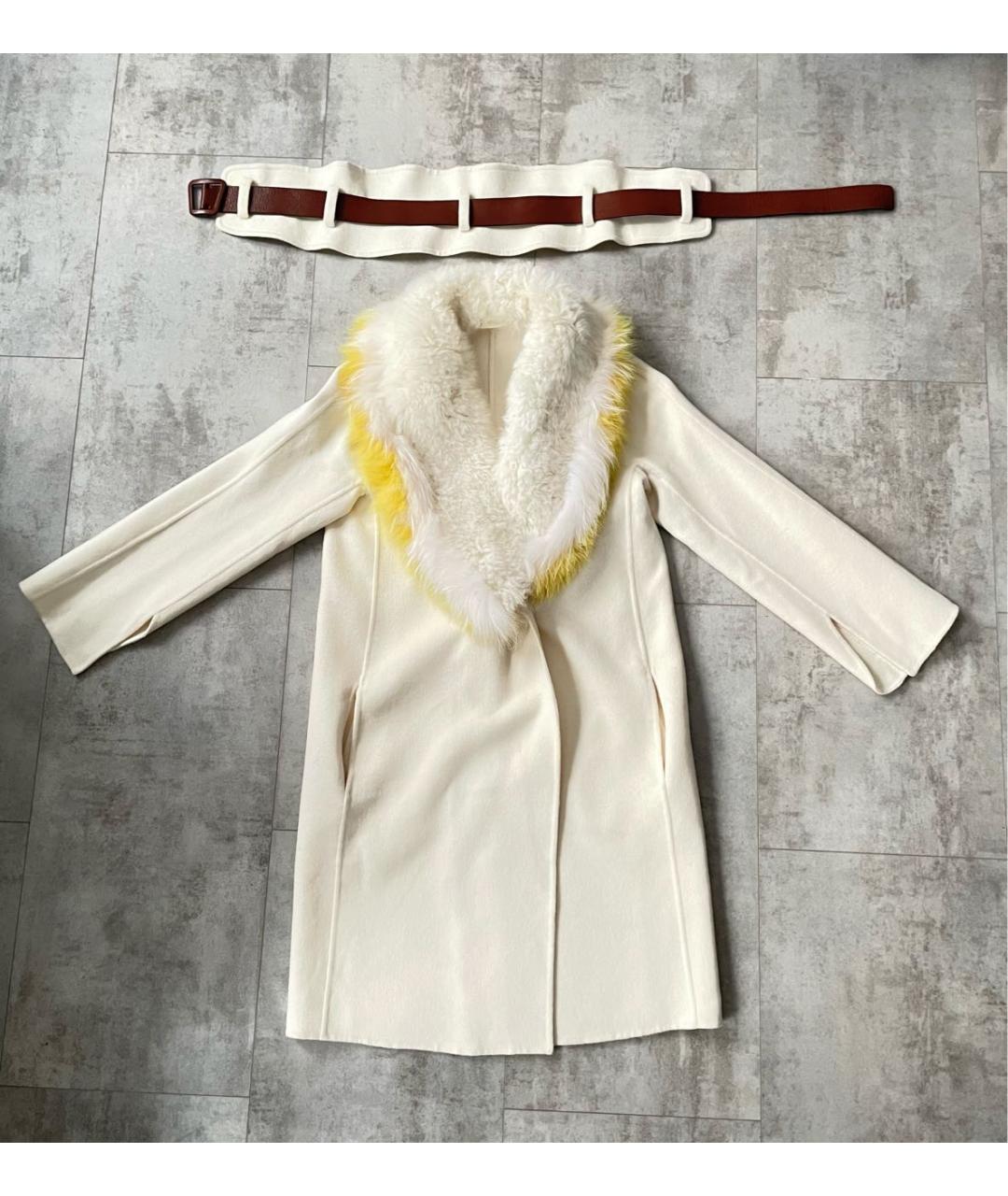 ERMANNO SCERVINO Белое шерстяное пальто, фото 3