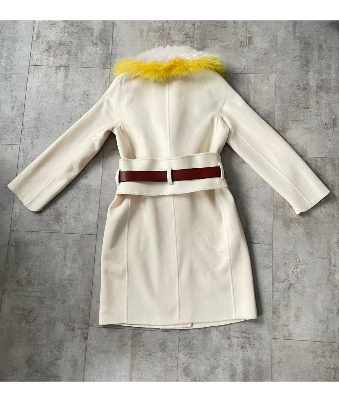 ERMANNO SCERVINO Белое шерстяное пальто, фото 2