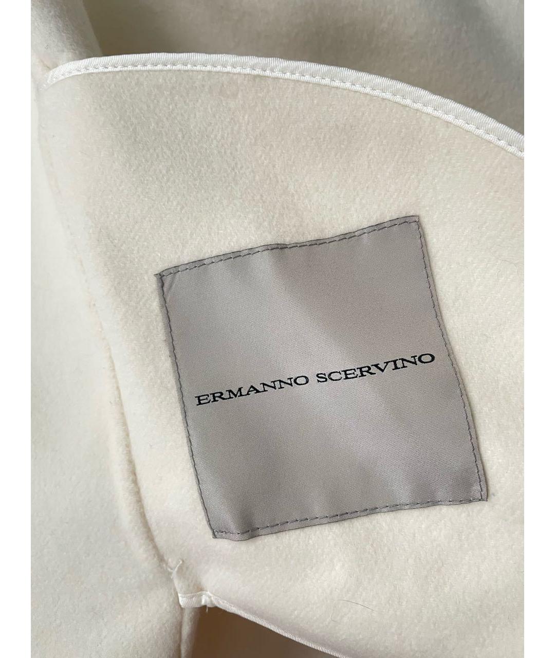 ERMANNO SCERVINO Белое шерстяное пальто, фото 6