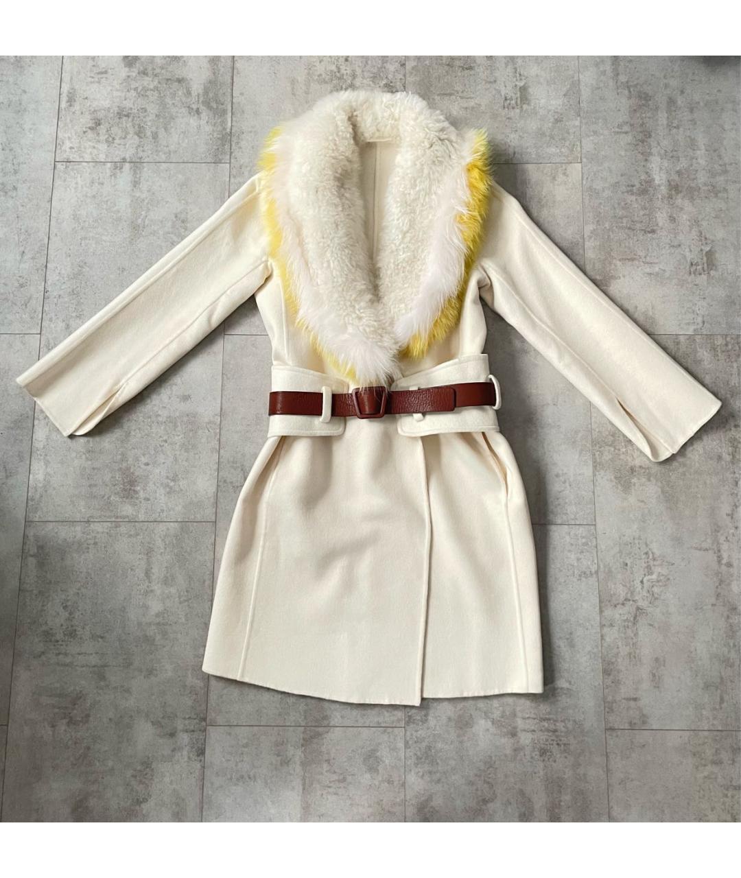 ERMANNO SCERVINO Белое шерстяное пальто, фото 8