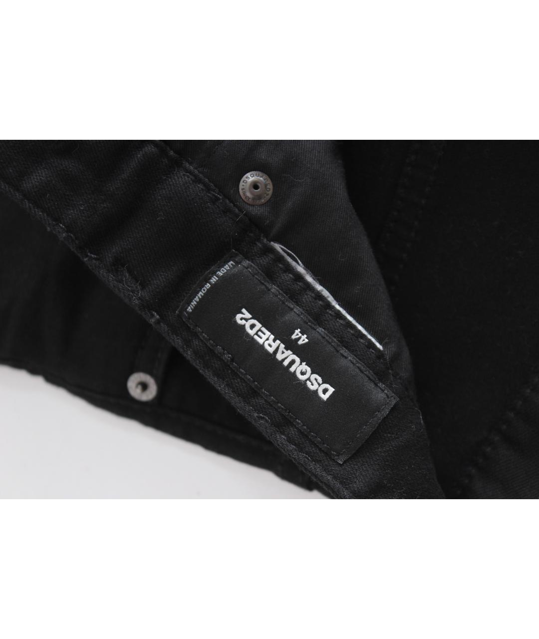 DSQUARED2 Черные хлопко-эластановые джинсы скинни, фото 7