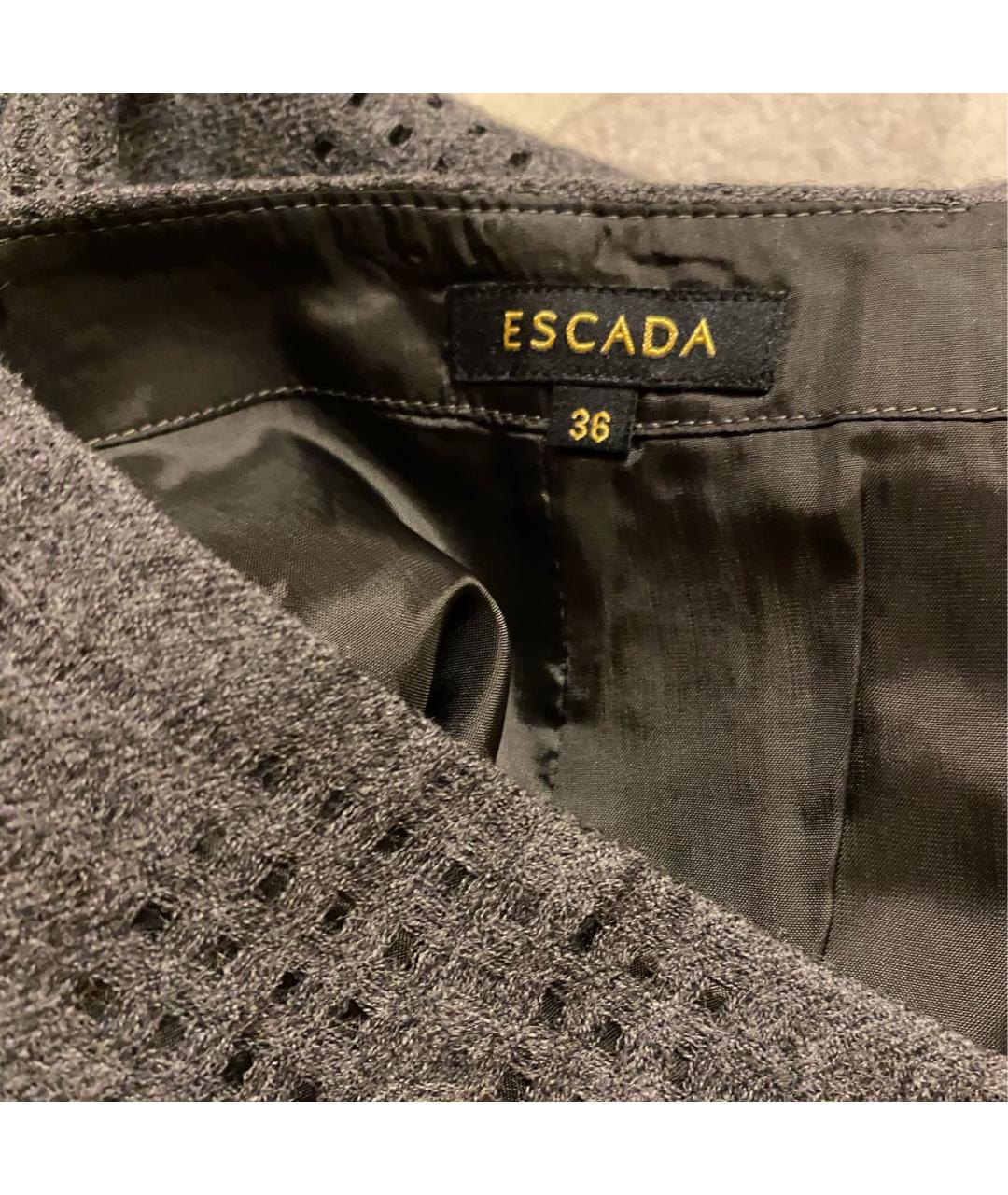 ESCADA Серая шерстяная юбка миди, фото 3