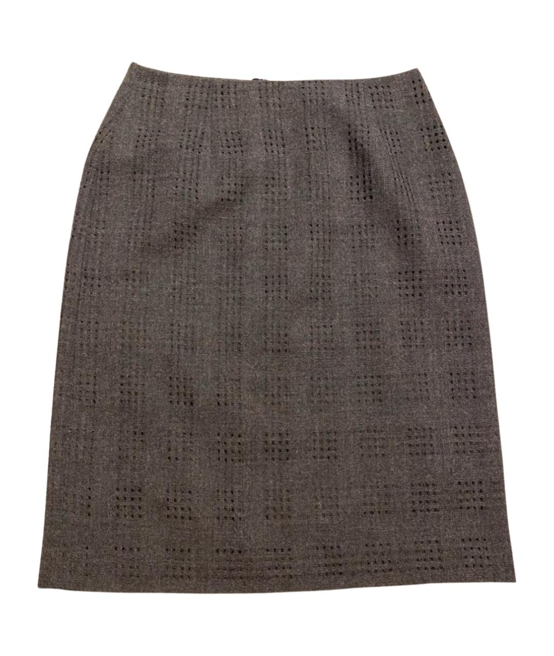 ESCADA Серая шерстяная юбка миди, фото 1