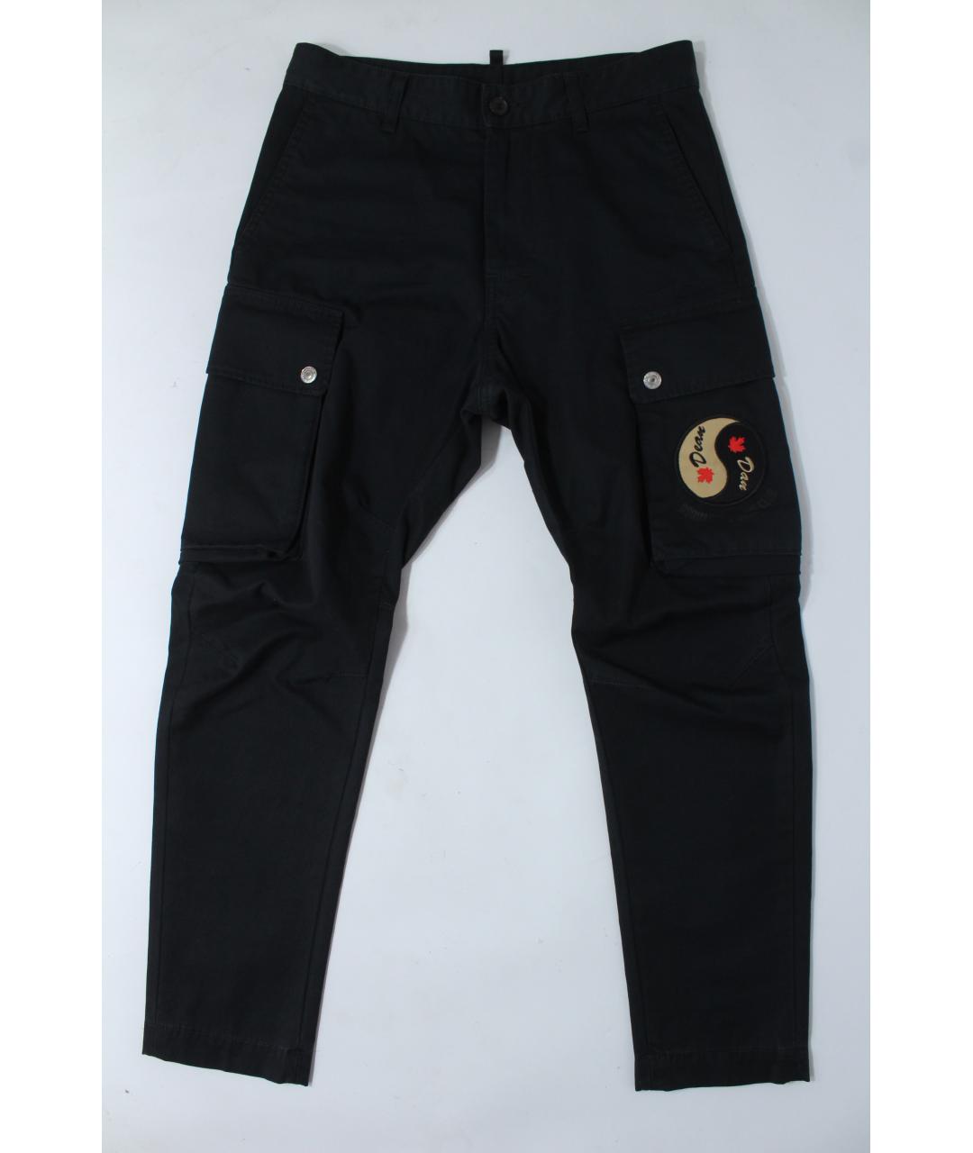 DSQUARED2 Черные хлопковые повседневные брюки, фото 2