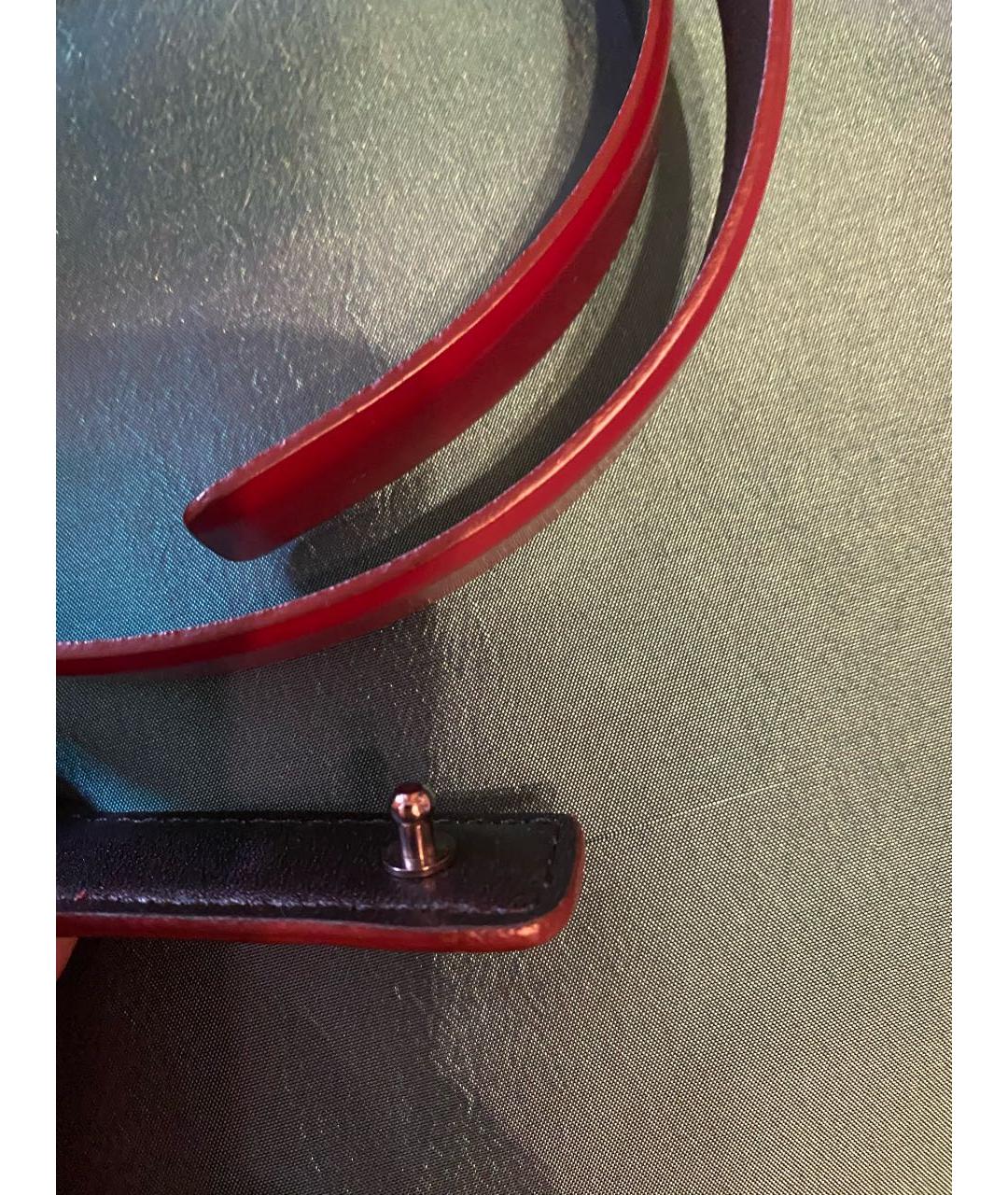 PHILOSOPHY Бордовый кожаный ремень, фото 3