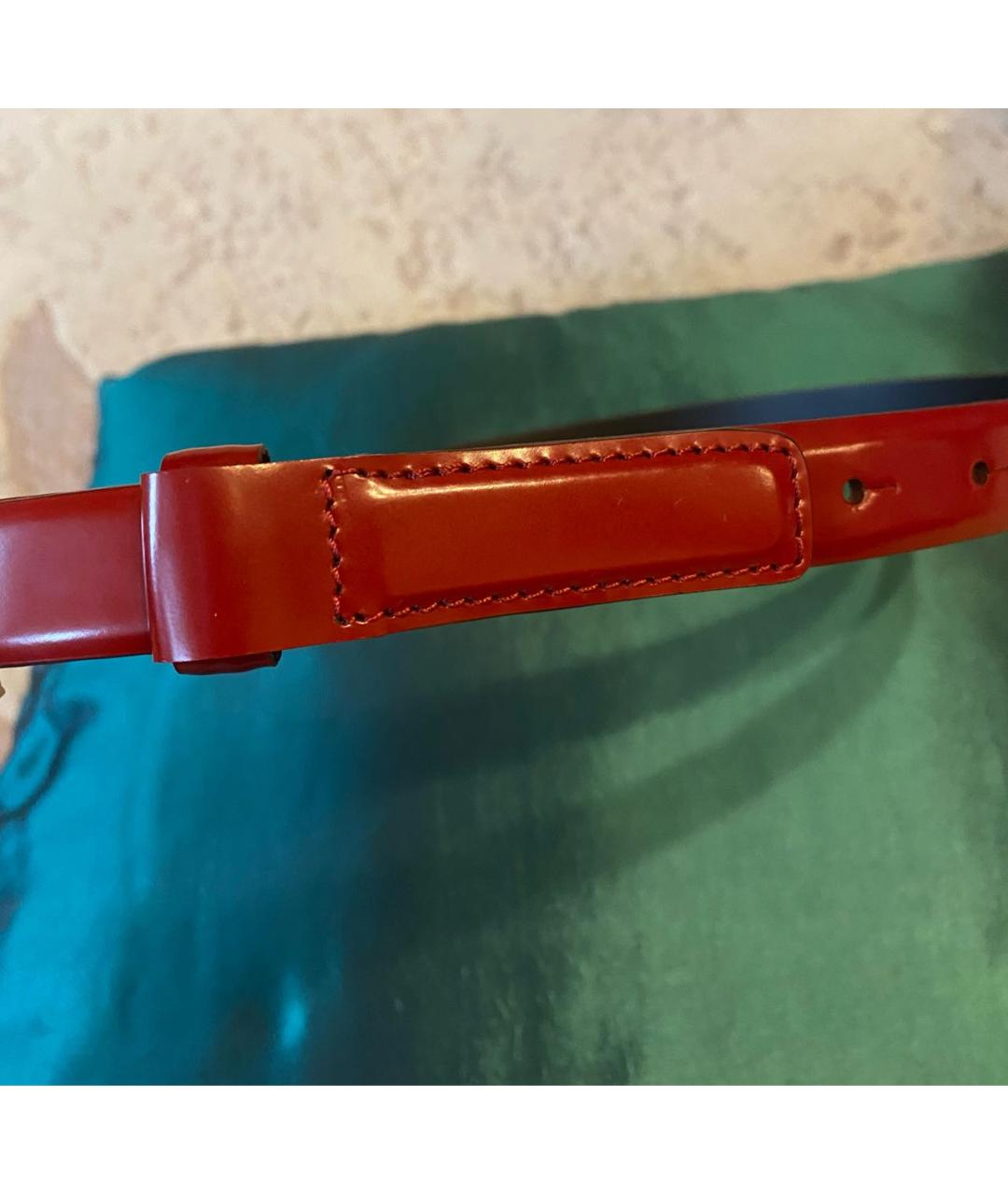 PHILOSOPHY Бордовый кожаный ремень, фото 4