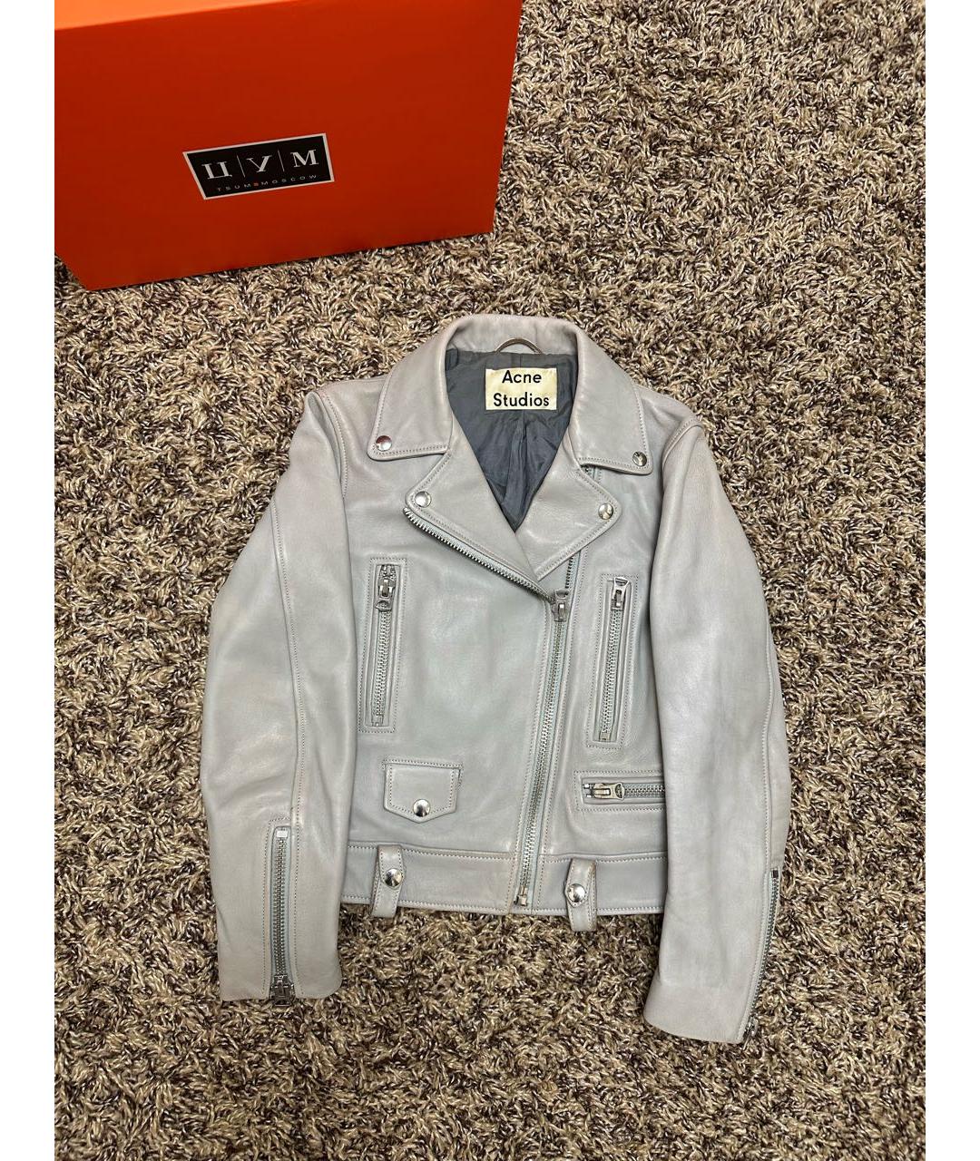 ACNE STUDIOS Серая кожаная куртка, фото 6