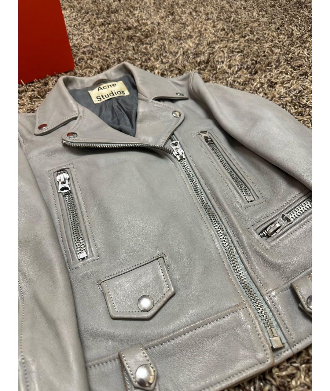 ACNE STUDIOS Серая кожаная куртка, фото 2