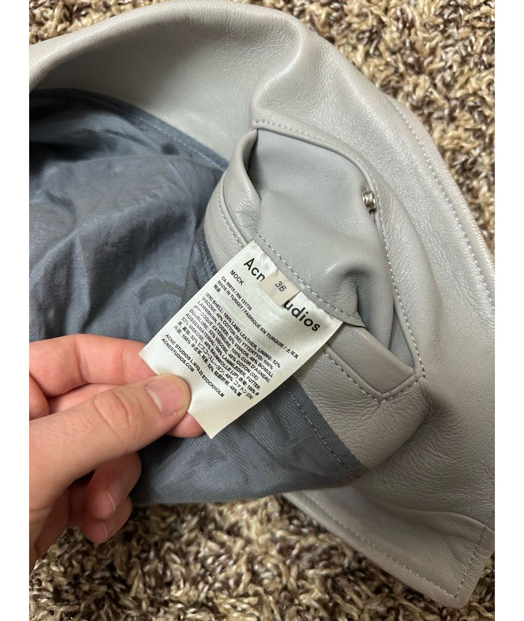 ACNE STUDIOS Серая кожаная куртка, фото 5