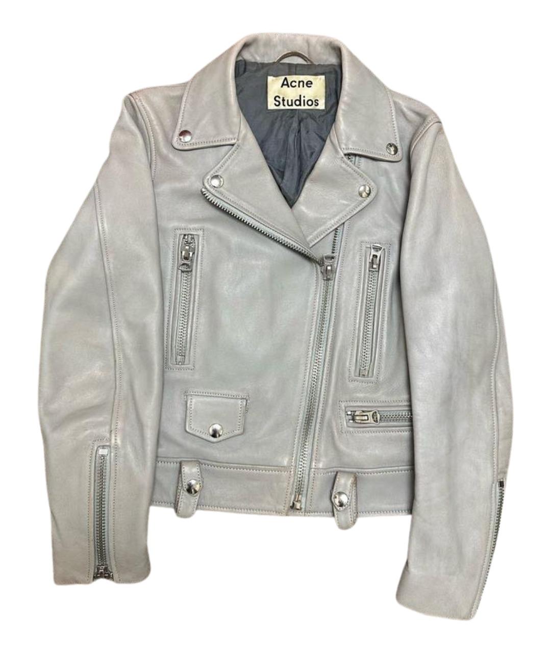 ACNE STUDIOS Серая кожаная куртка, фото 1