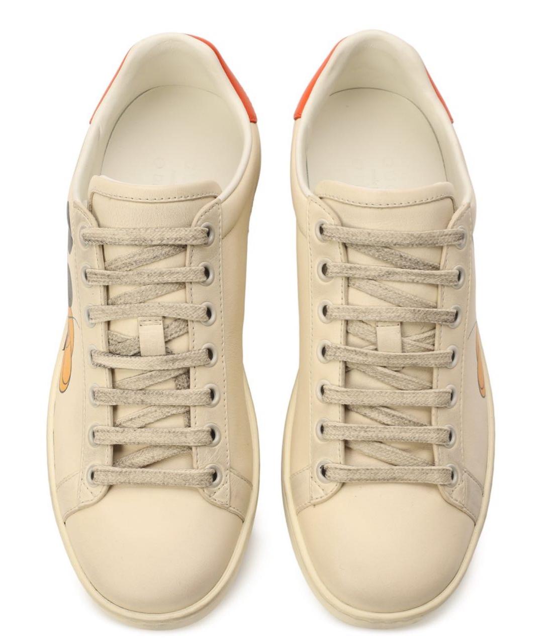 GUCCI Белые кожаные кеды, фото 3