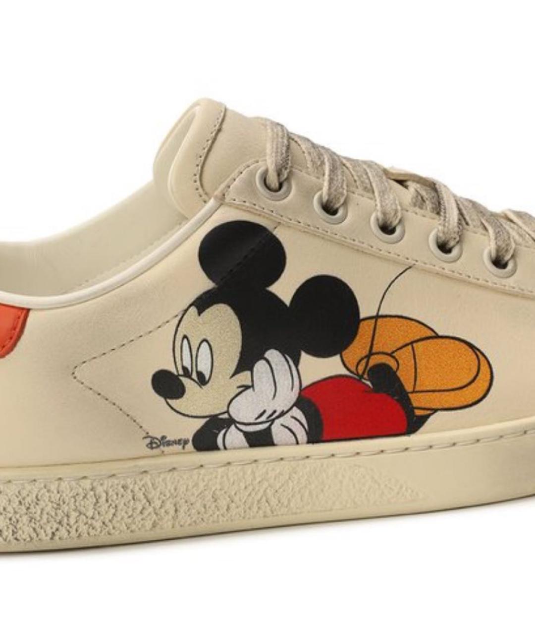 GUCCI Белые кожаные кеды, фото 6