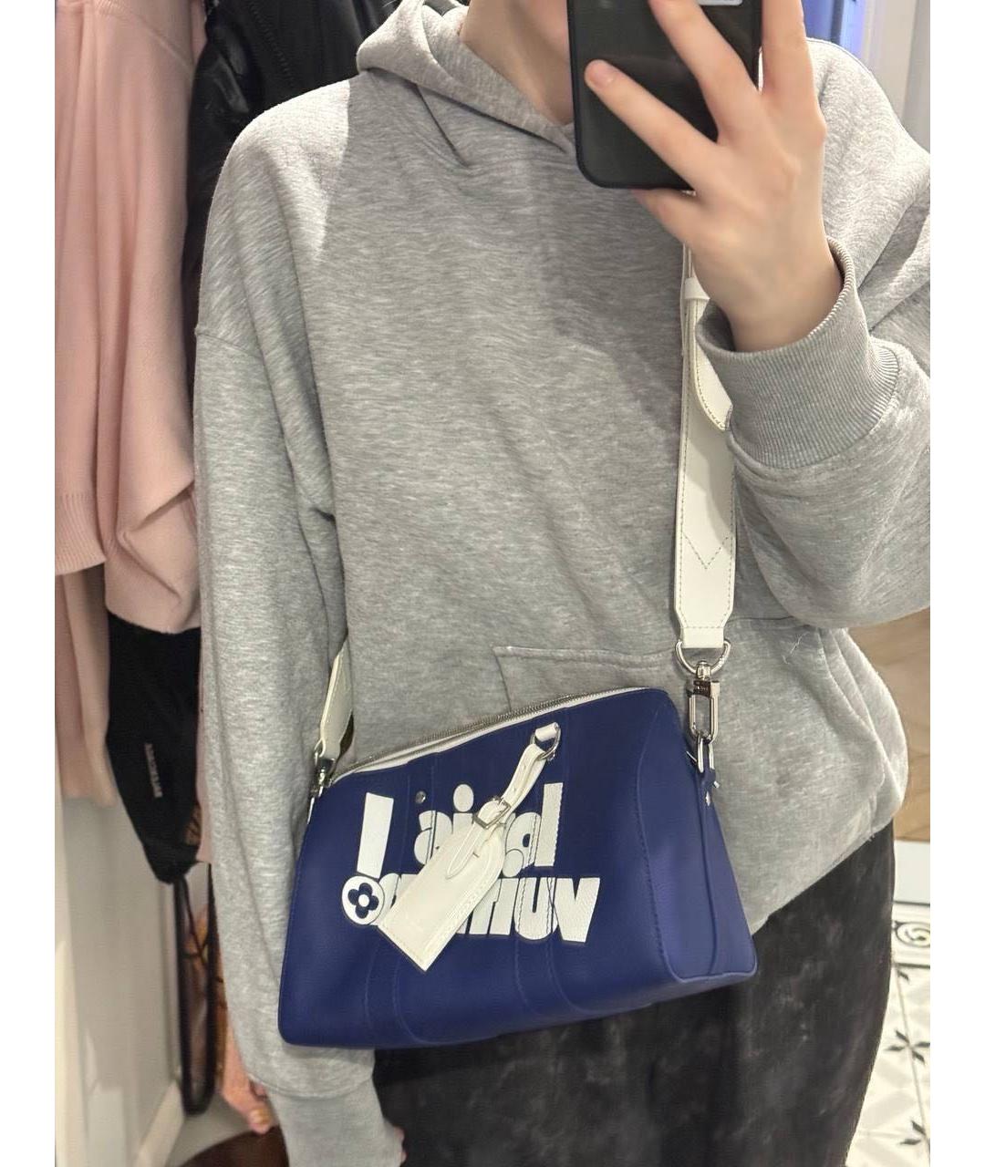 LOUIS VUITTON Синяя кожаная сумка через плечо, фото 6