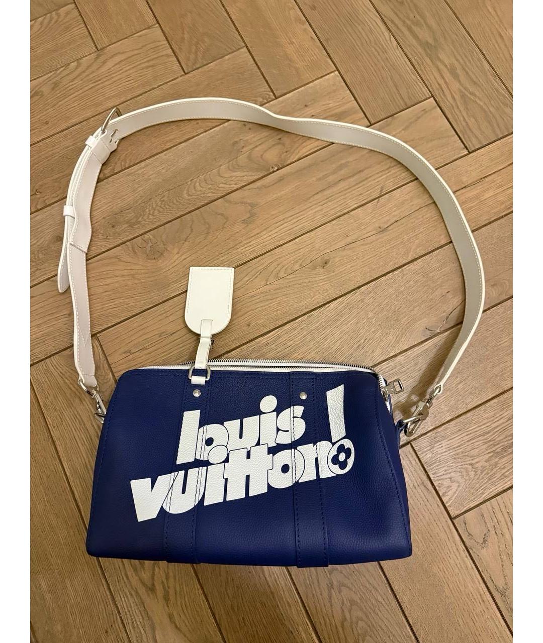 LOUIS VUITTON Синяя кожаная сумка через плечо, фото 7