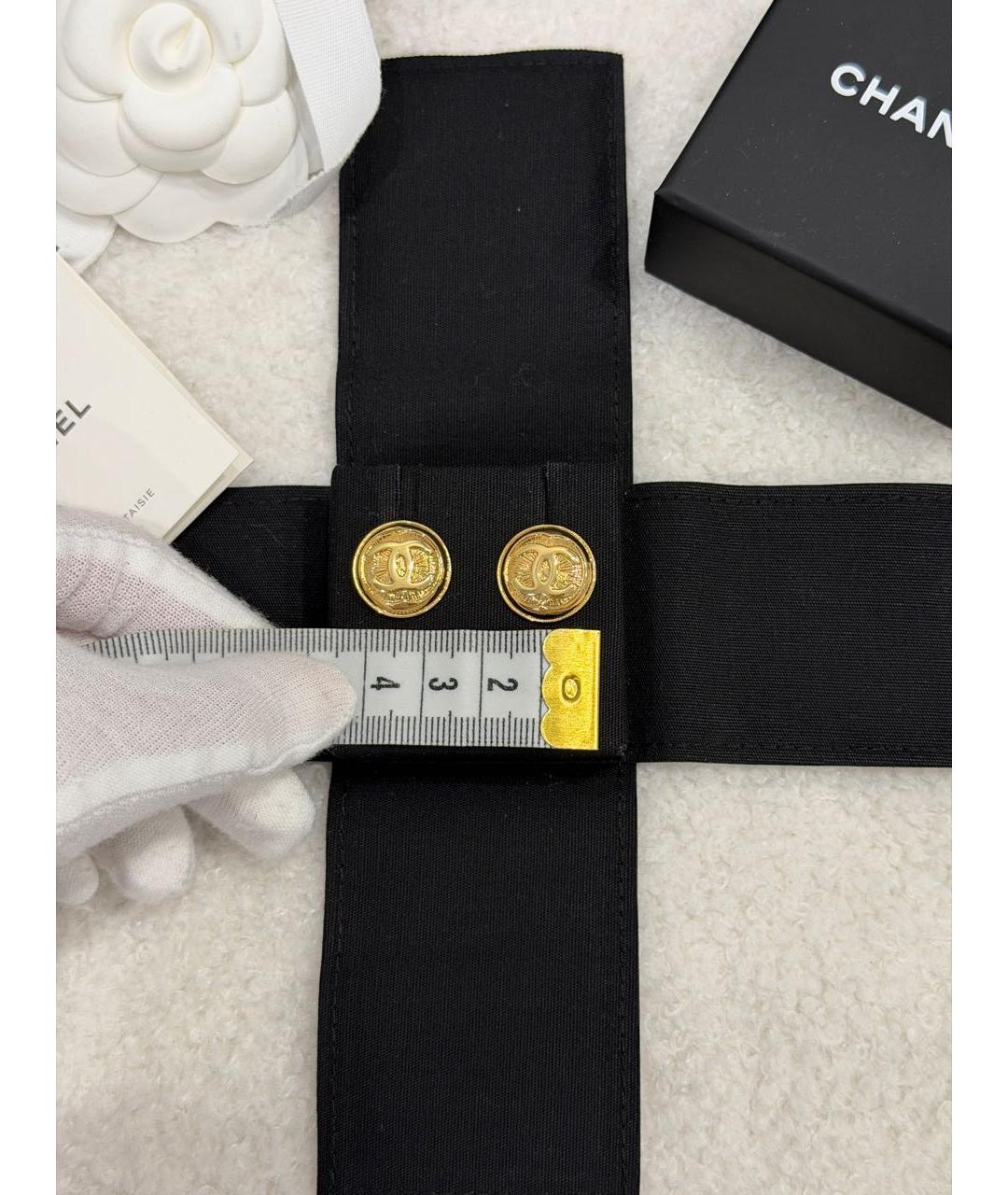 CHANEL Золотые металлические серьги, фото 6