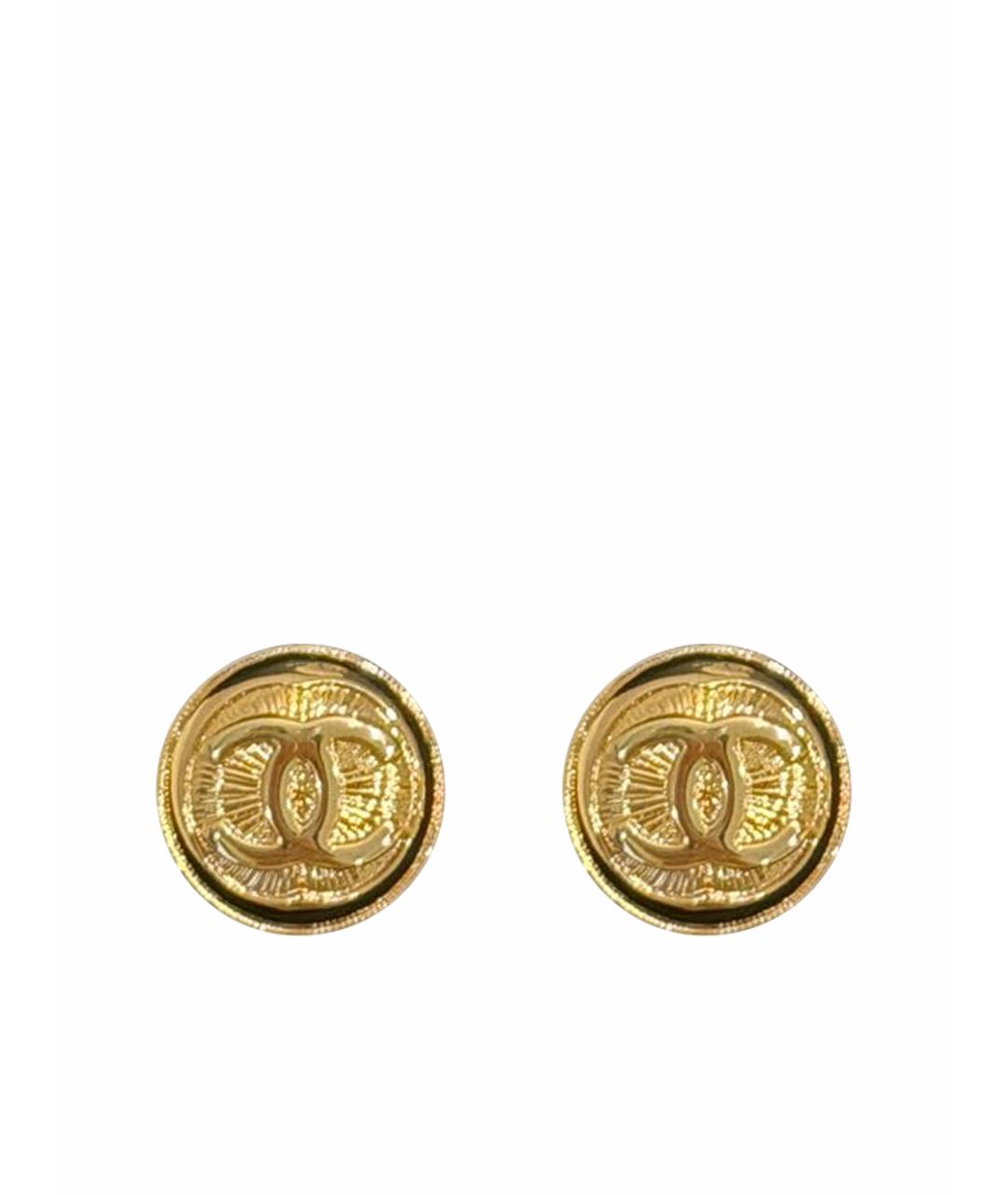 CHANEL Золотые металлические серьги, фото 1