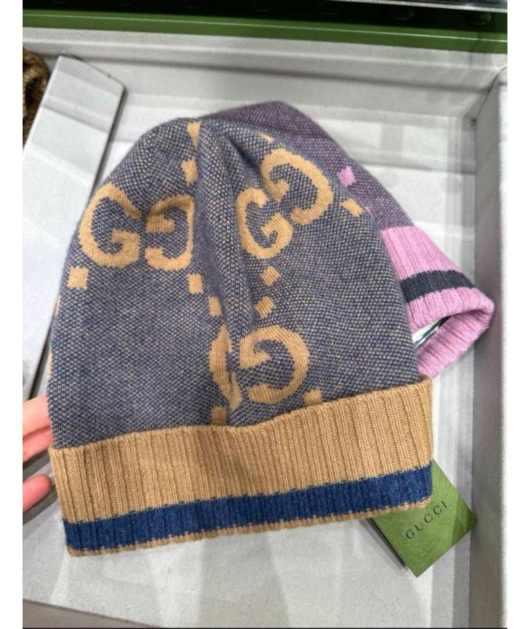 GUCCI Коричневая кашемировая шапка, фото 4