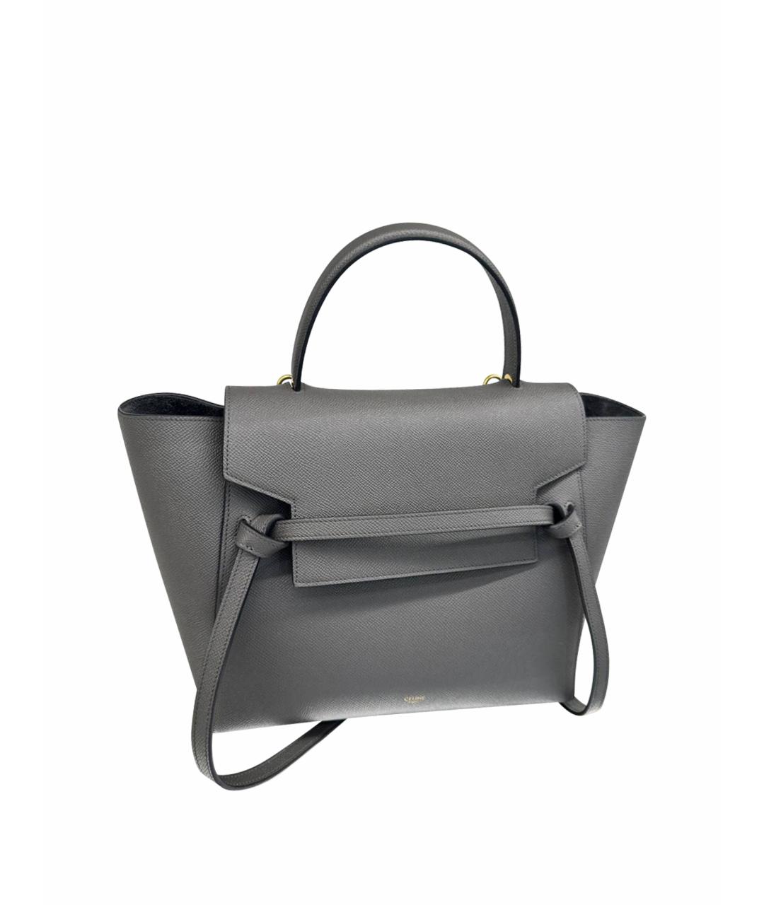 CELINE Антрацитовая кожаная сумка через плечо, фото 1