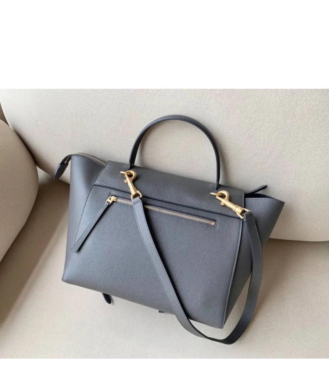 CELINE Антрацитовая кожаная сумка через плечо, фото 3