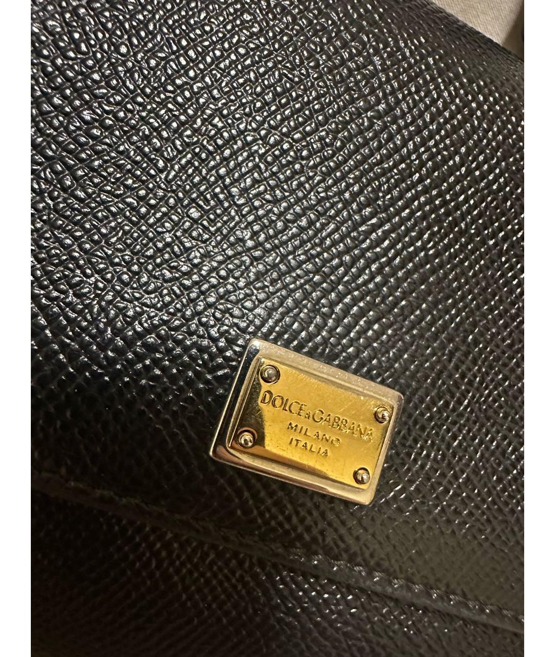 DOLCE&GABBANA Черная кожаная сумка через плечо, фото 8