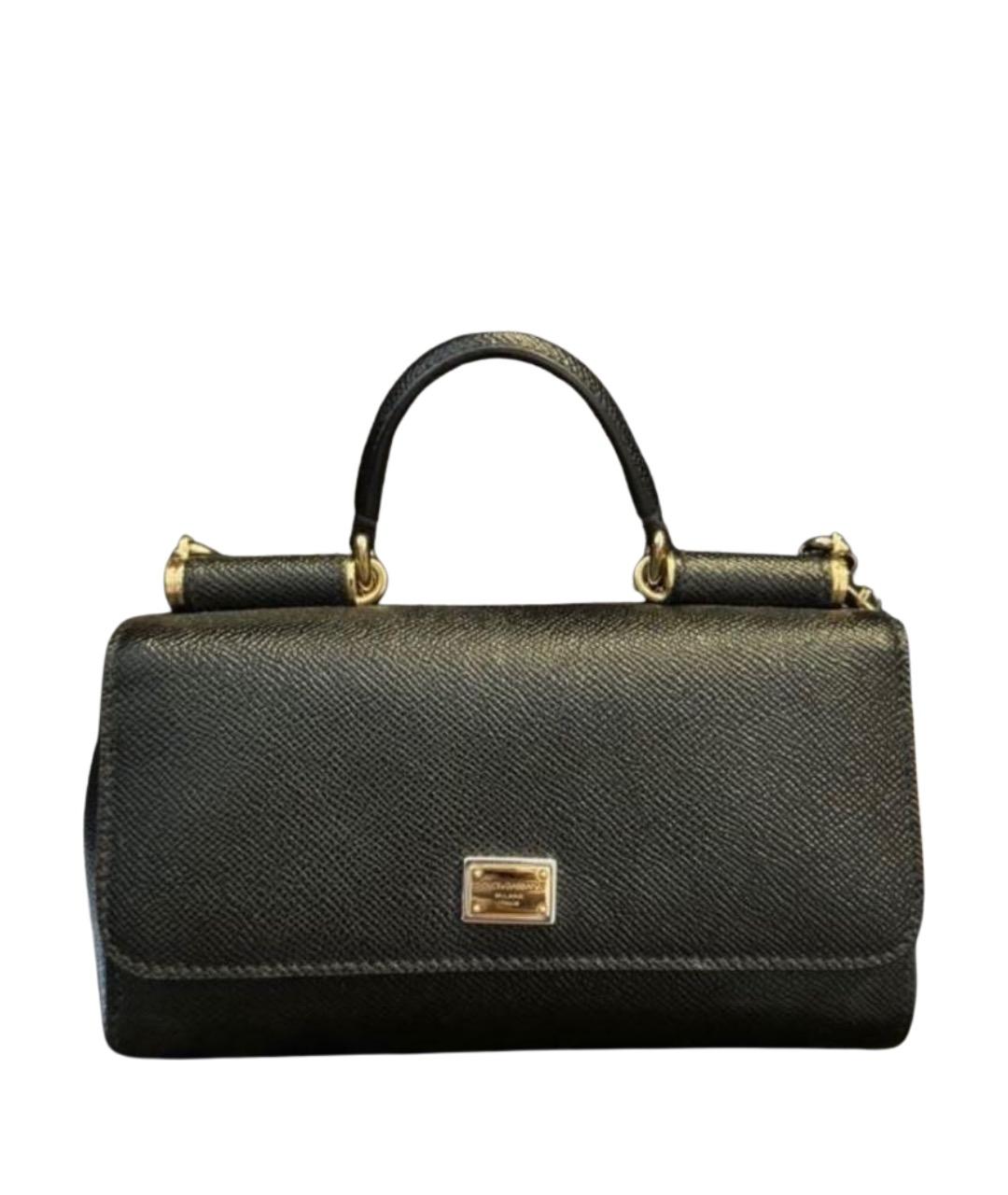 DOLCE&GABBANA Черная кожаная сумка через плечо, фото 1