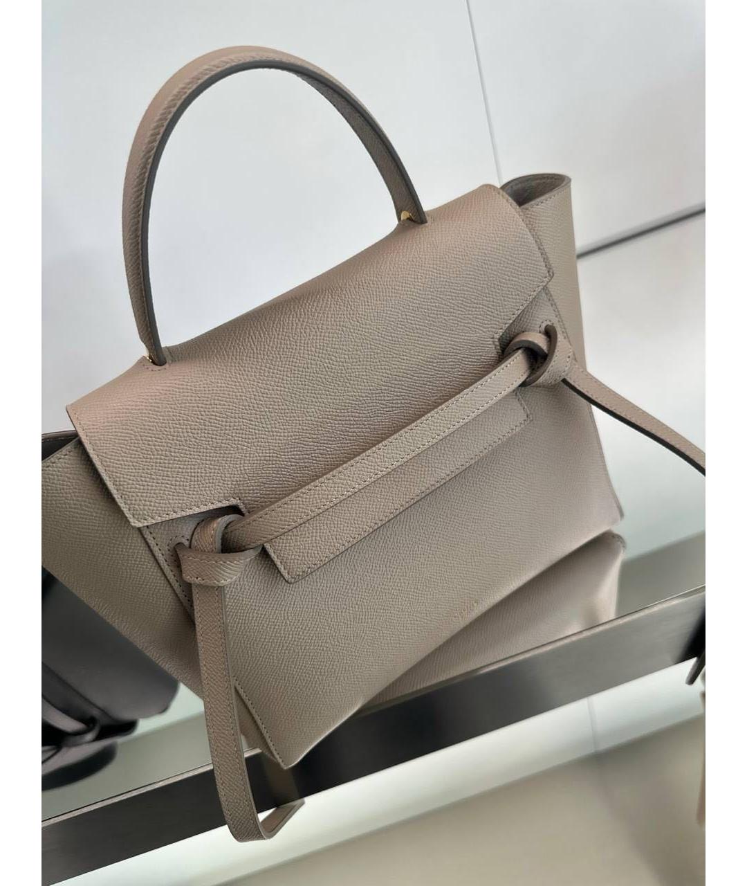 CELINE Бежевая кожаная сумка через плечо, фото 2