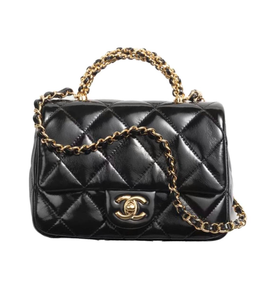 CHANEL Черная кожаная сумка через плечо, фото 4