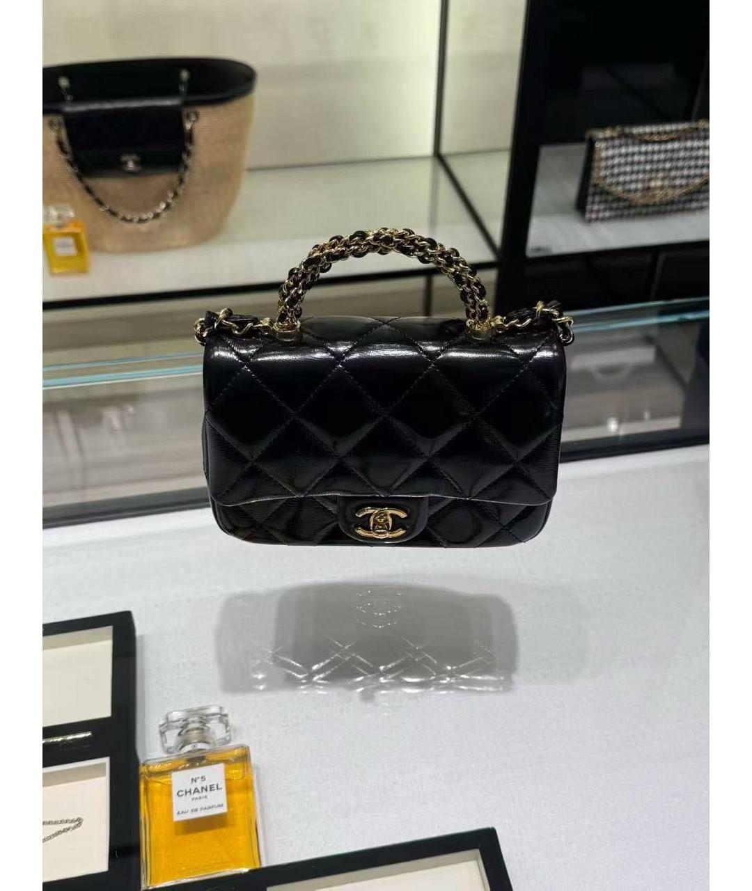 CHANEL Черная кожаная сумка через плечо, фото 3