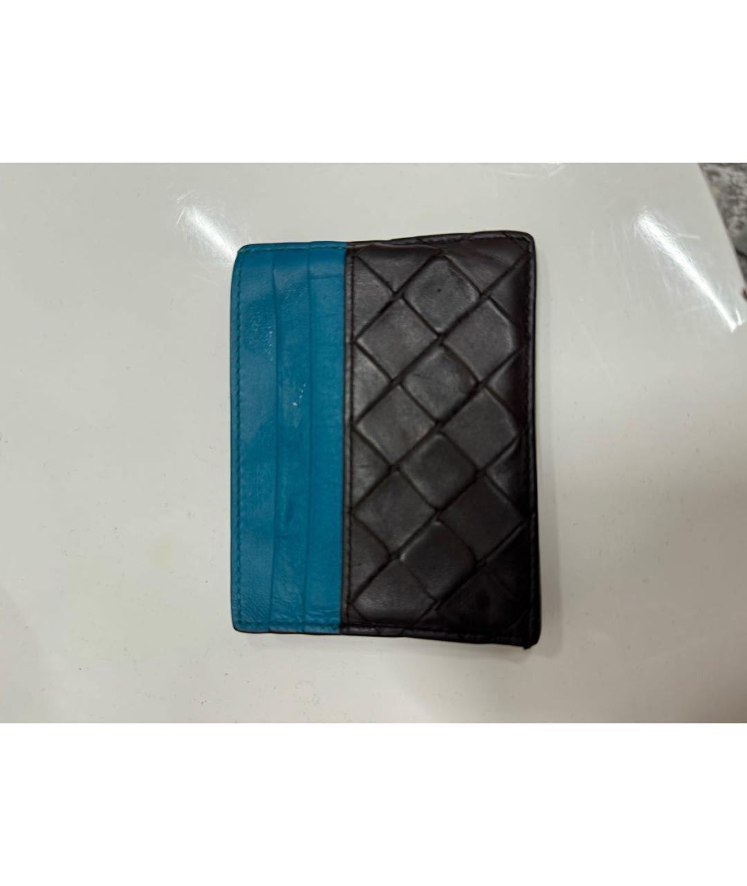 BOTTEGA VENETA Темно-синий кожаный кардхолдер, фото 2