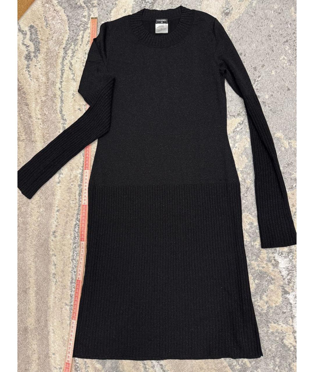 CHANEL Черное вискозное повседневное платье, фото 4