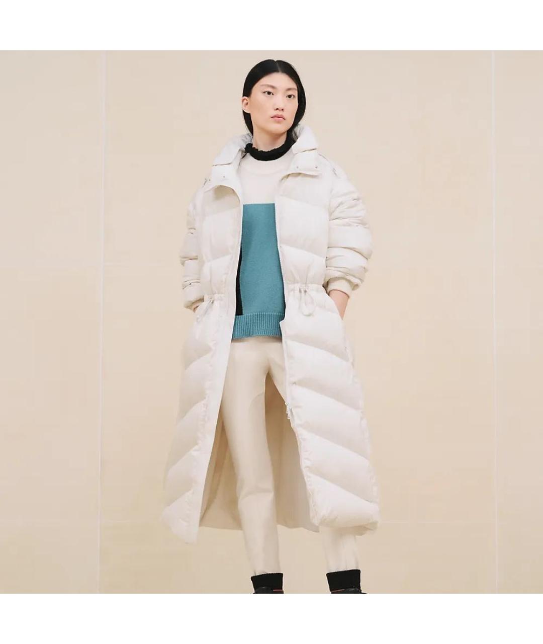 HERMES Белый пуховик, фото 3
