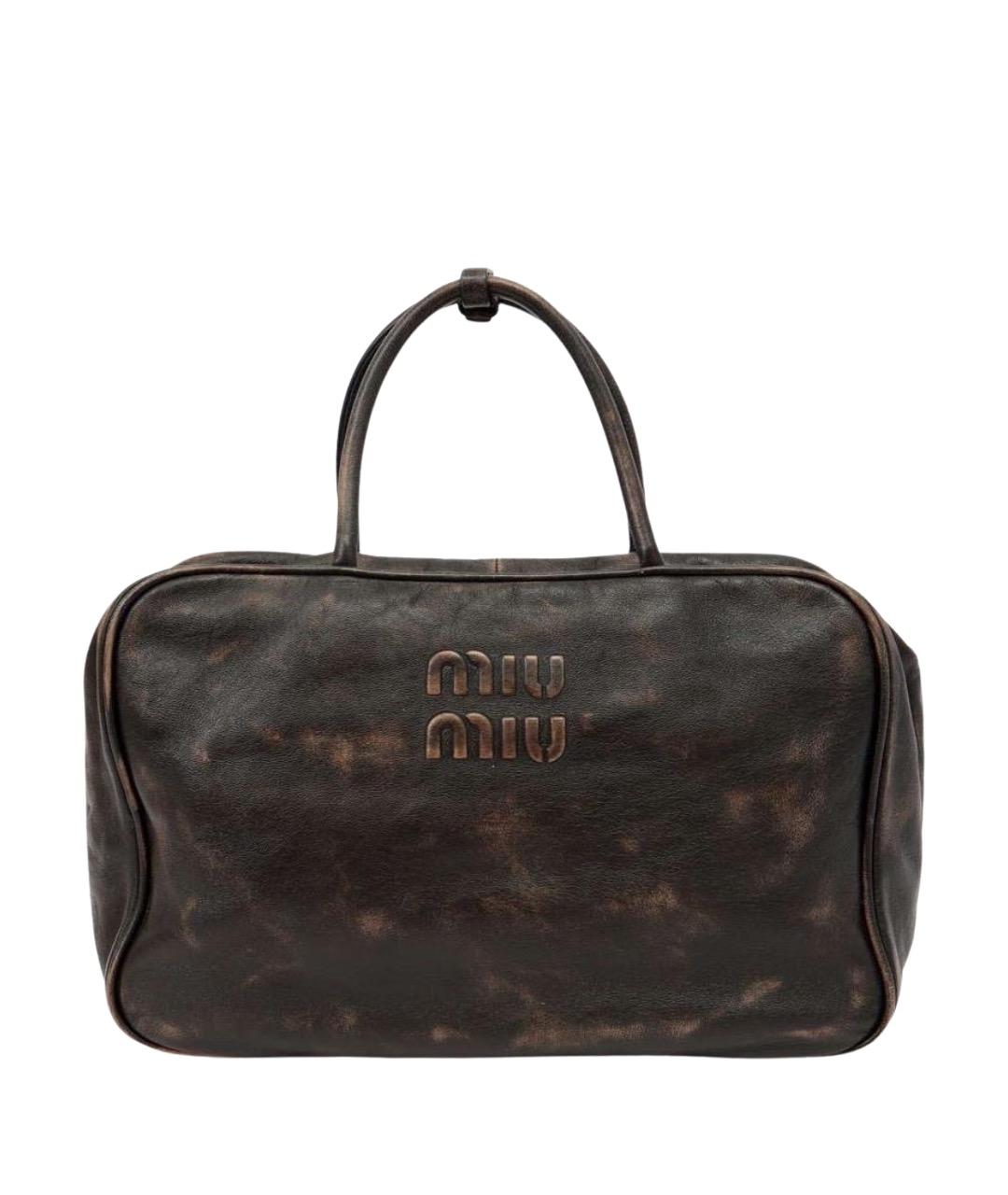 MIU MIU Коричневая кожаная сумка через плечо, фото 1