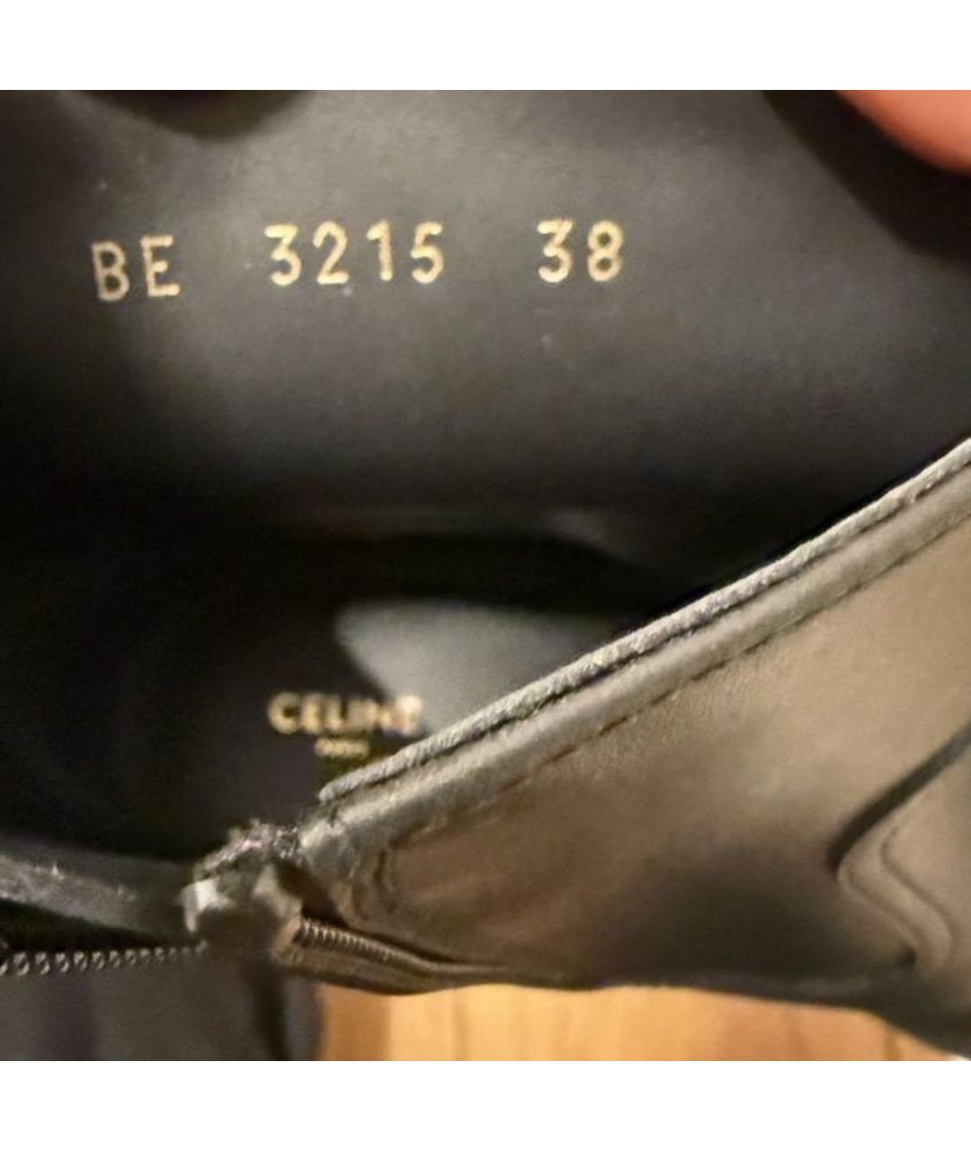 CELINE Черные кожаные ботинки, фото 4