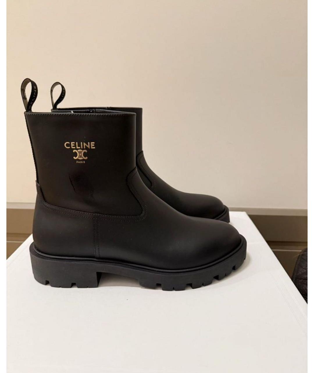 CELINE Черные кожаные ботинки, фото 7