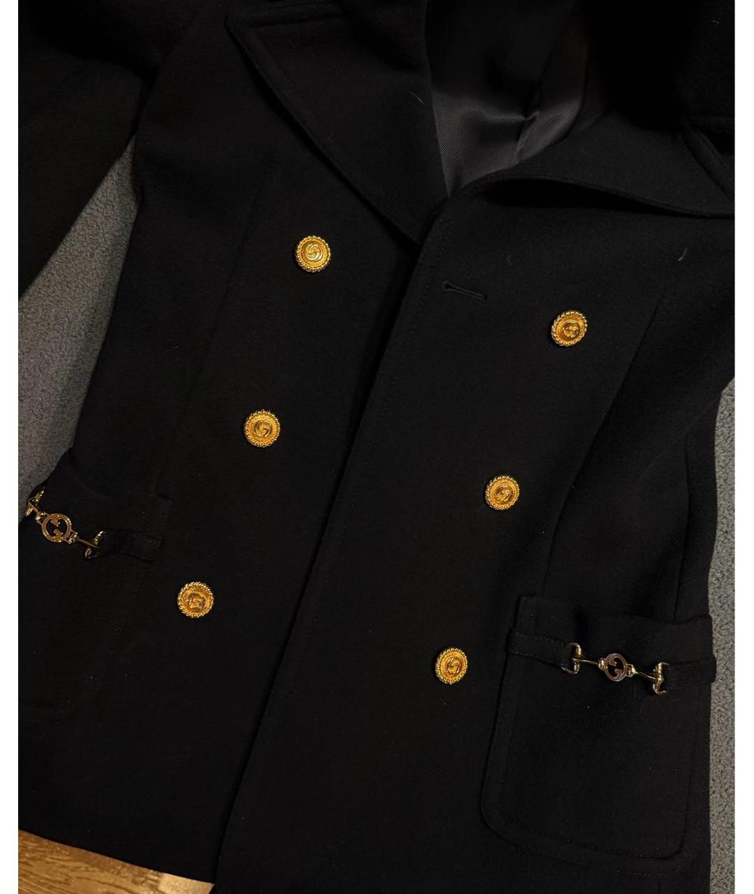 GUCCI Черное шерстяное пальто, фото 2